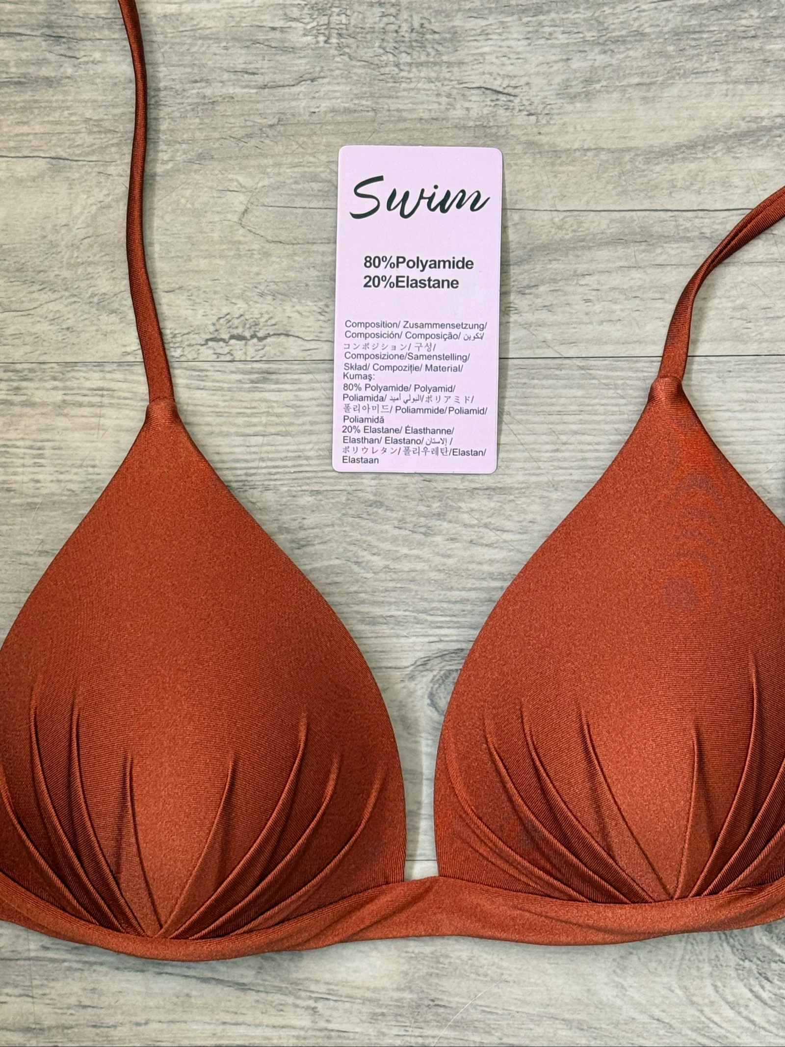 Women’s Triangle Bikini Top Rust Brown – Size S – photo 2